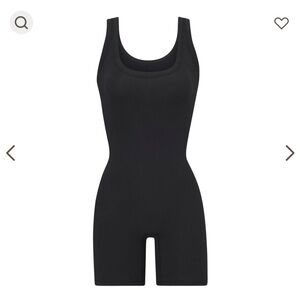 Skims cotton rib black onesie